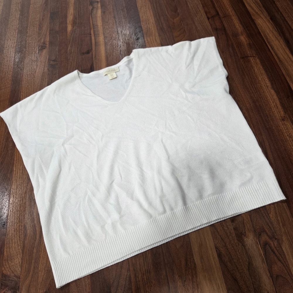 Cynthia Rowley Knit Top V Neckline Boxy Fit Sleeveless  Size XL